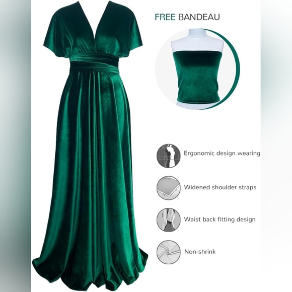 Geen Velvet multi tie Dress - Picture 2 of 5